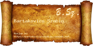 Bartakovics Szabin névjegykártya